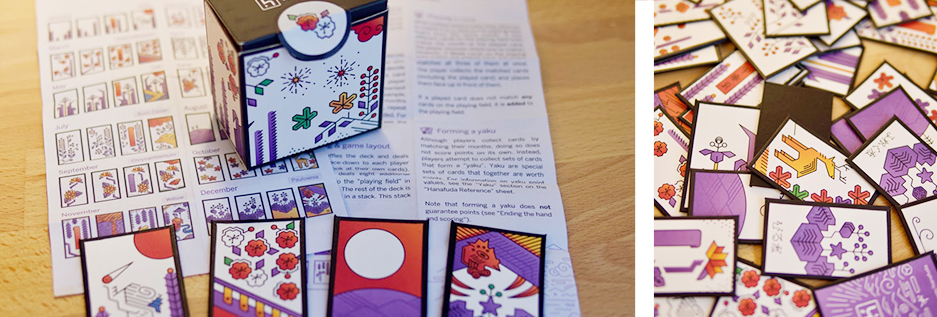 Images showing the instruction sheet and an overview of the cards scattered in a pile
